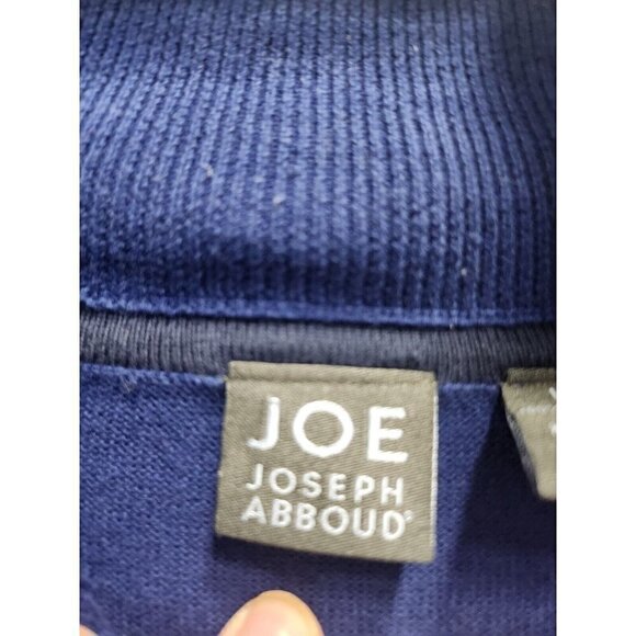 JOE Joseph Abboud Mens Pullover Sweater Large Blue 1/4 Zip Cotton Long Sleeve - Picture 5 of 8